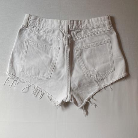 H&m biele roztrhané džínsové šortky vysoký pás 36, h&m,36