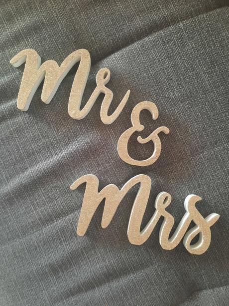 Mr mrs dekoracia napis, 