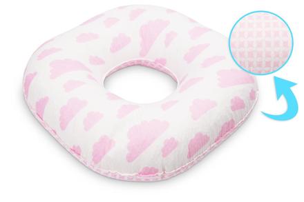 Sensillo popôrodný vankúš ružový/obláčiky, 