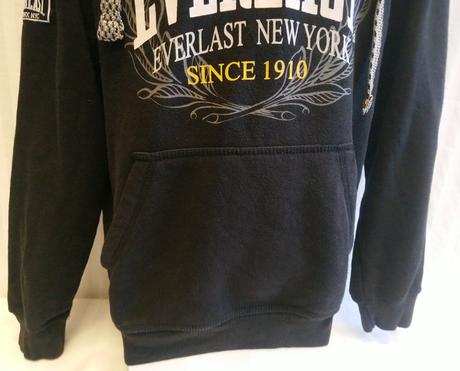 Pánska čierna mikina klokanka, motív, everlast, m, m