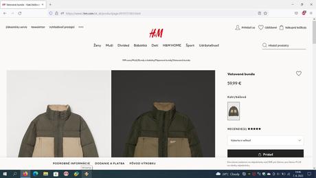 Zimná bunda hm, zimná bunda gate, h&m,l