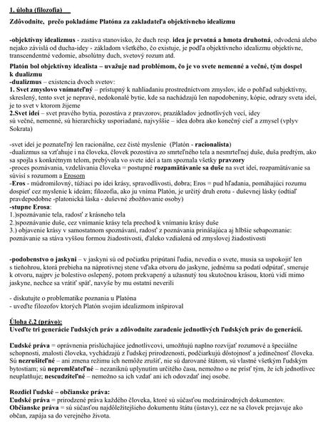 Komplet spracované maturitné zadania, 