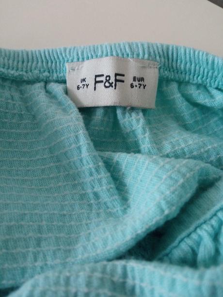 Dievčenská modrá blúzka s krátkym rukávom (6-7r.), f&f,122