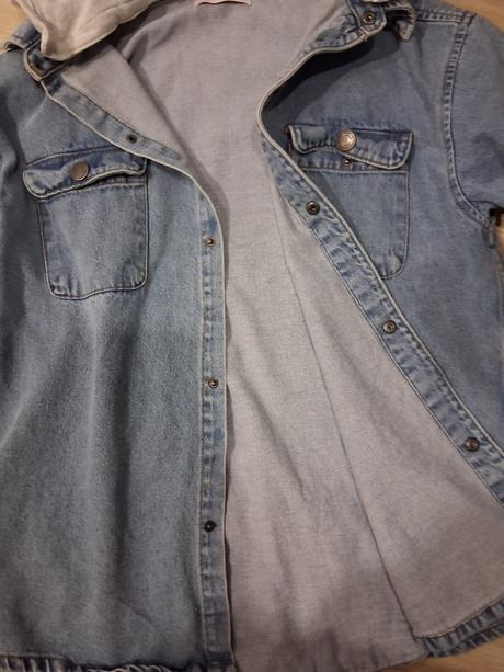 Chlapcenska dzinsova kosela s kapucnou a trrickom, 164