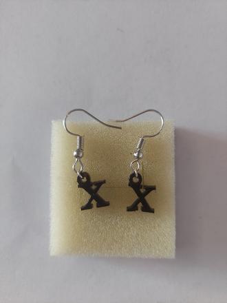Náušnice písmeno x hand made,