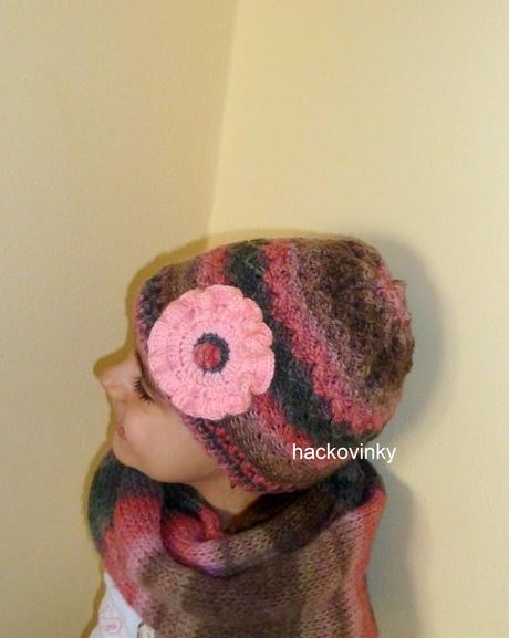 Prechodna melirovana hnedo ruzova pletena, 56 - 158