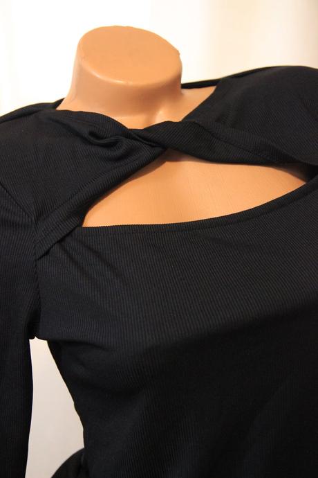 Čierny elastický body top, s, s