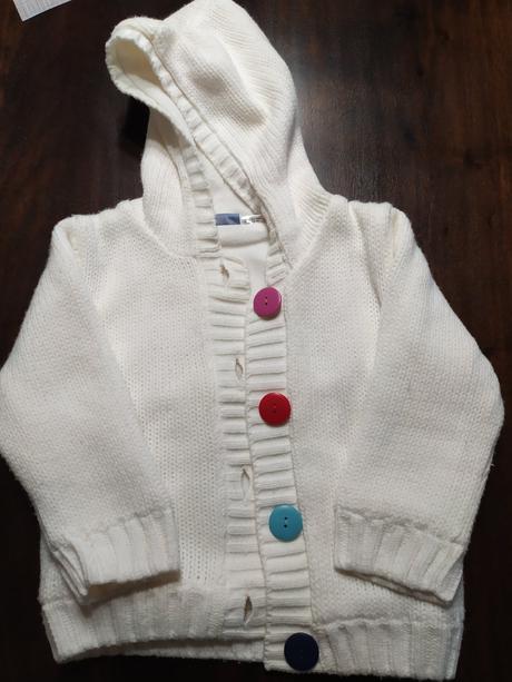 Predám krásny teplý biely kabátik značky lupilu, lupilu,92