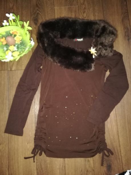Svetrík s kožušinkou, s
