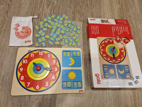 Vzdelávacia hračka drevené hodiny,