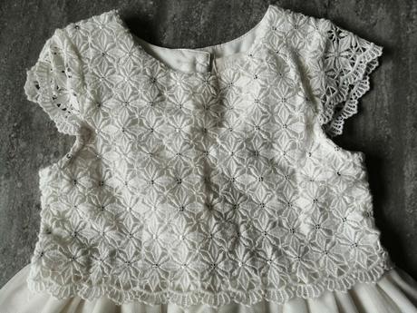 Tylové biele vyšív.šaty littlestitches v104,4-6r., 104