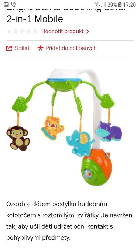 Kolotoč nad postieľku s hračkami, 