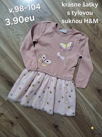 Pleteninové šatky s tylovou sukňou h&m, h&m,98