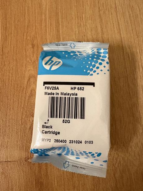 Predám farbu do tlačiarne hp652 xxl black, hp (hewlett-packard)
