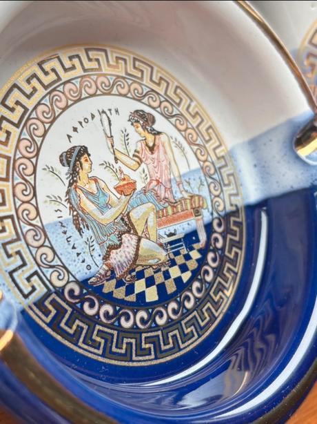 Keramický set popolník a držiak na zapalovač, 