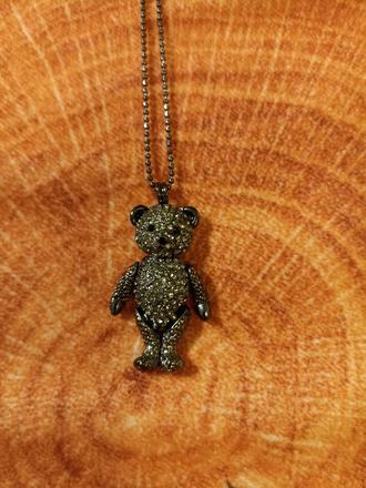 Náhrdelník macko sivý - nový,