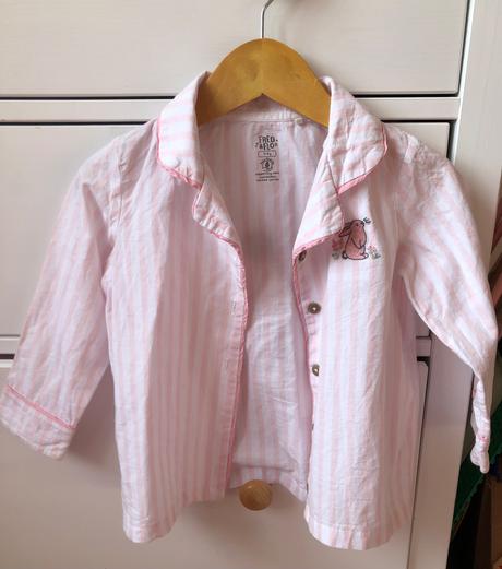 Bielo - ružové pásikavé bavlnené pyžamo, f&f, 98, f&f,98