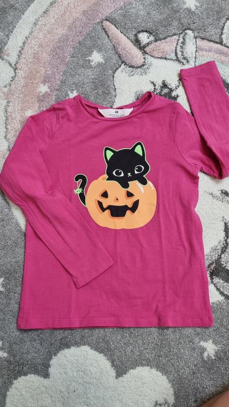 B3183 tričko halloweenske, h&m,110