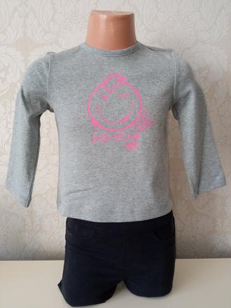 Dievčenské sivé tričko s potlačou smile (86), original marines,86