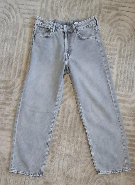Jeansy voľného strihu h&m 158 sivé, h&m,158