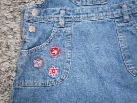 Texasková suknička na traky na 4-5 r., h&m,104