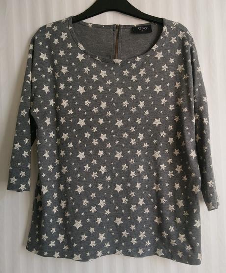 Dámsky sivý top s hviezdičkami, gina, gina,l