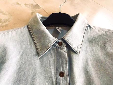 Krátka riflová košeľa na uväzovanie, xl