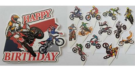 Tortový zápich motorky cross (13ks)- tz-104,