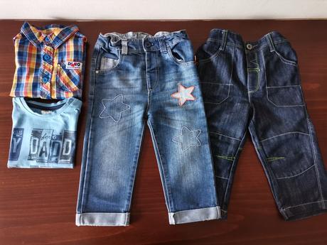 2 ks rifle, košeľa a tričko veľ.86, 86–98