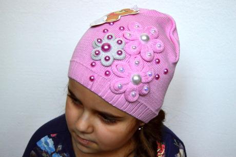 Háčkovaná čiapočka s kvetom, 80 - 158