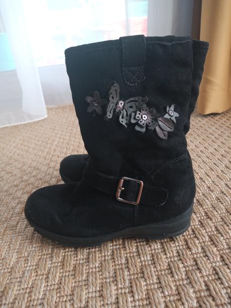 Čierne semišové čižmy, cupcake,27