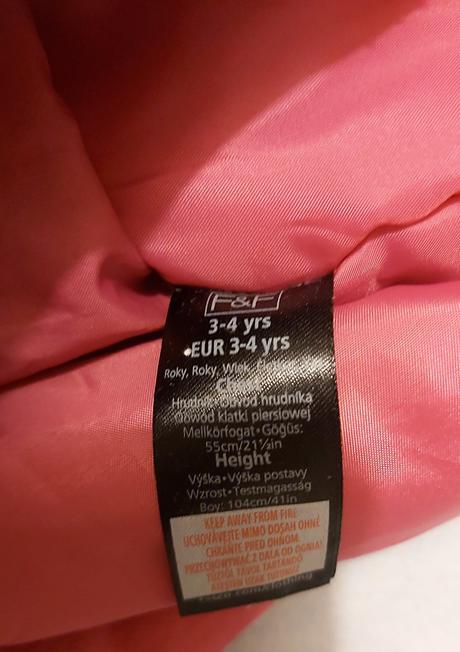 Zimná bunda ružová 104, f&f,104
