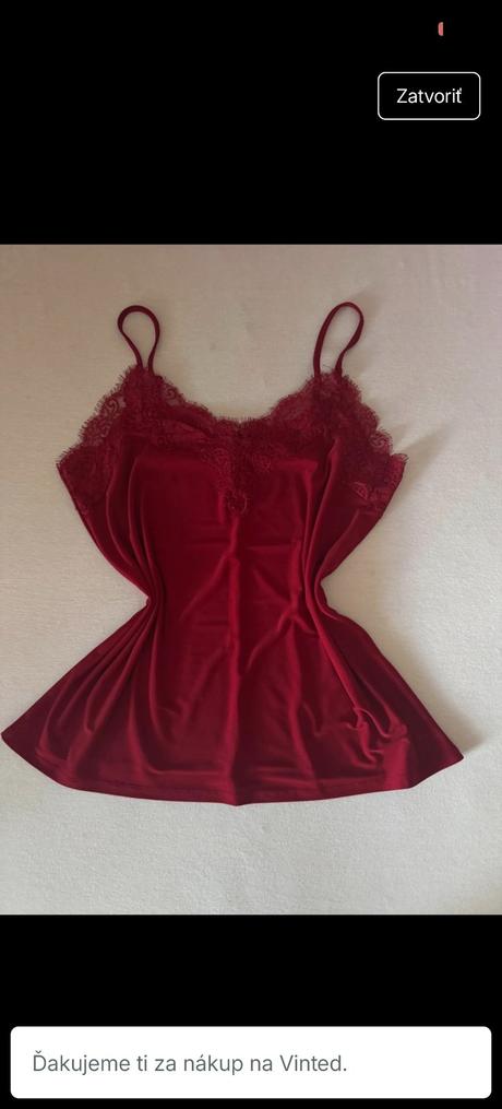 Bordove elegantné tielko s,m sadne, m