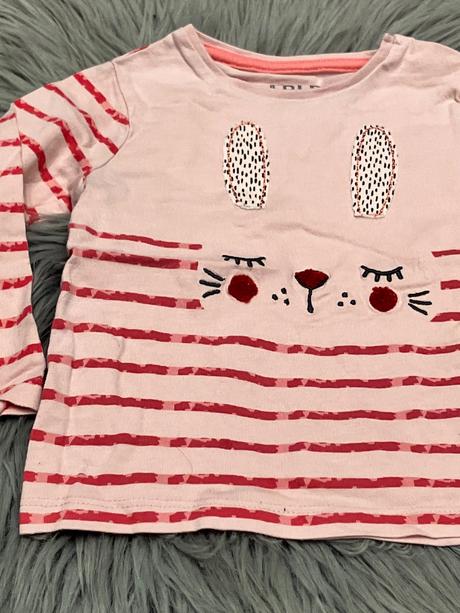 Dievčenské tričko so zajačikom f&f (6-9 mes.), f&f,74