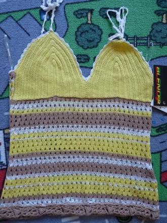 Damsky hackovany top tielko nenoseny, m