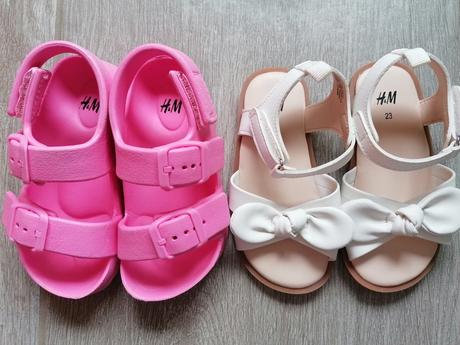 Ružové sandalky k vode, h&m,23