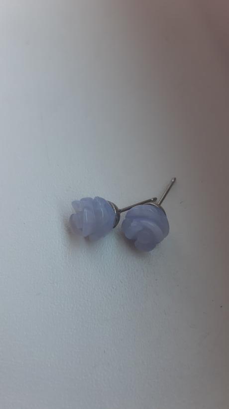 Chalcedon ruzicky nausnice, 