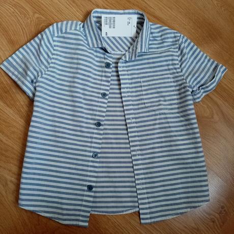 Pásikavá košeľa s krátkym rukávom, h&m,98