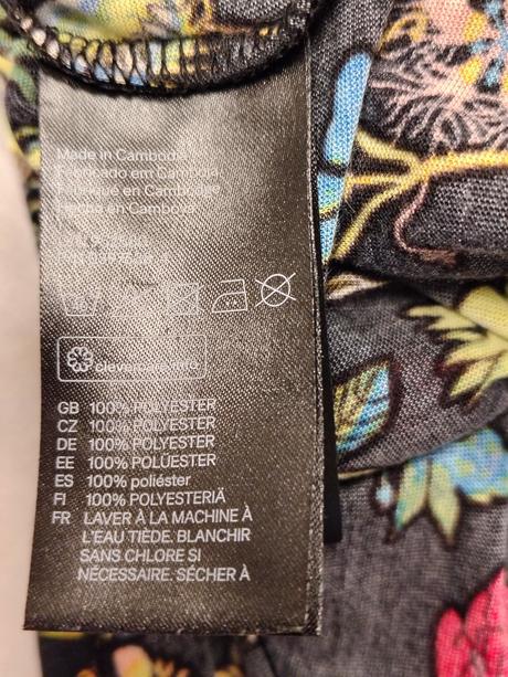 Dámsky čierny kvetinový top, h&m, xs, s, h&m,xs
