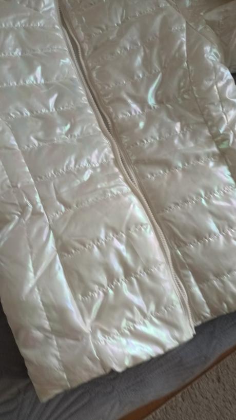 Biela metalická prechodná bundička, 158