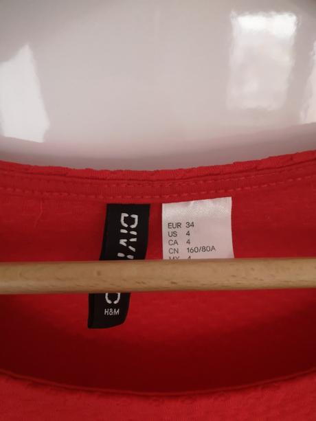Červené mini šaty 34, h&m,xs