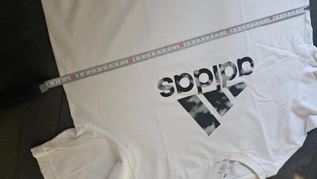 Biele tričko s potlačou loga, adidas,m