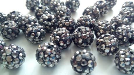 Korálky shamballa - hematite 10 mm, 