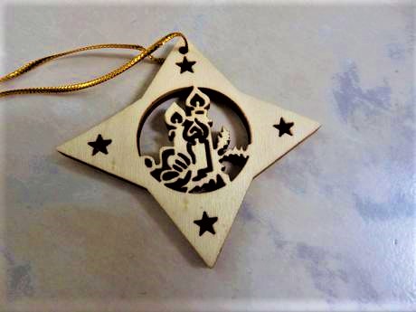 Drevené vianočné dekorácie - 4 ks, 