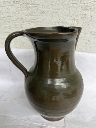 Stary zeleny 23 cm  ( zelenohnedy ) rozkosny dzban, 