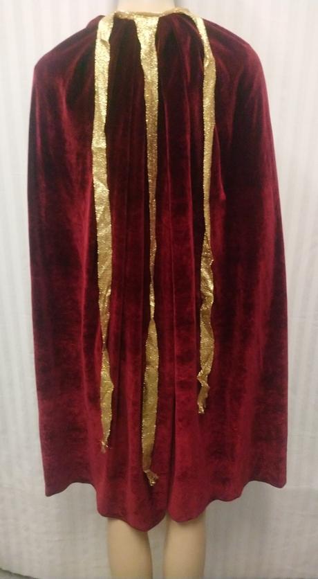 Kostým bordovo zlatý zamatový plášť, univerzálny, 