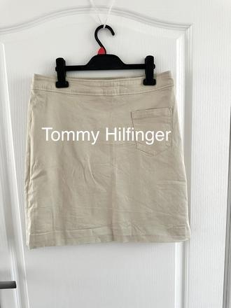Béžová sukňa tommy hilfinger, tommy hilfiger,l