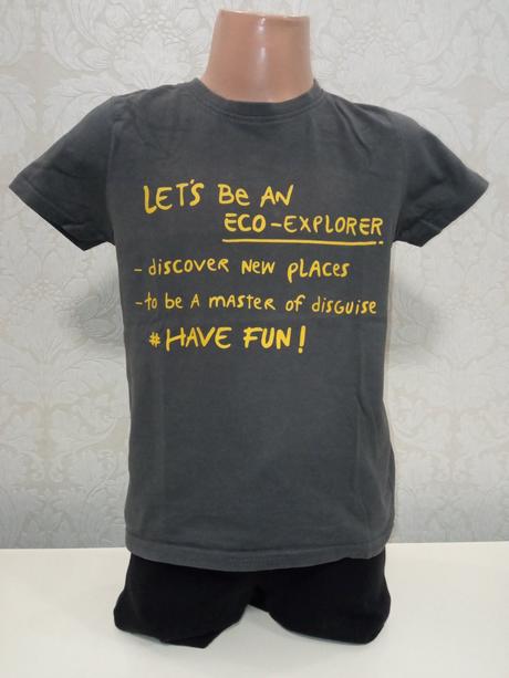 Chlapčenské sivé tričko so žltým nápisom (5-6r.), 116