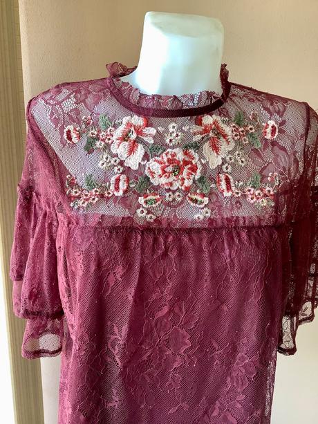 Krajkova bluzka s vysivkou, new look,m