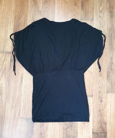 Cierny top tricko - padave rukavy, h&m,s